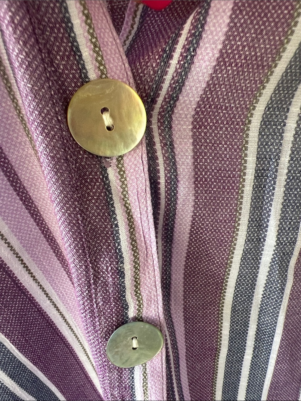 Catherine’s 18/20WP Lilac Stripe Button Down Elbow Sleeve Shirt Mother of Pearl - Picture 5 of 9